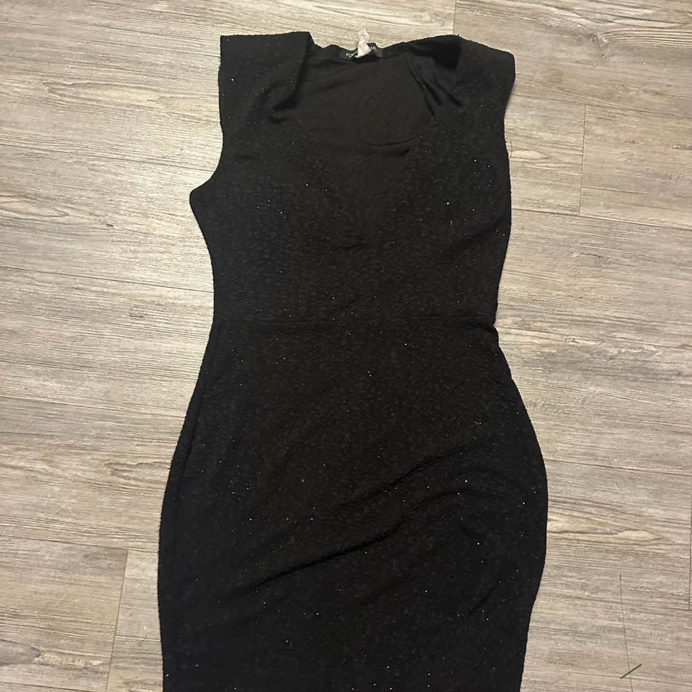 Foreign Exchange Black Sparkle Mini Dress